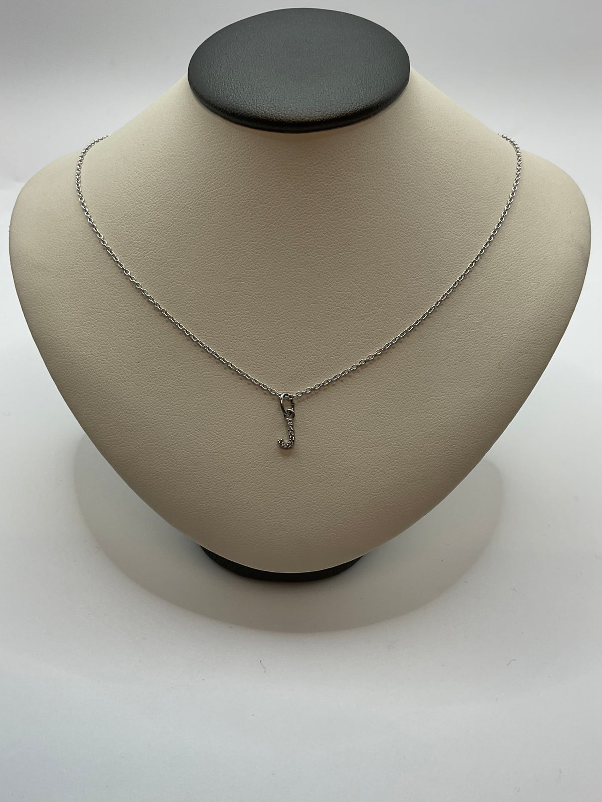 SS-10-00147 In Season Sterling Silver Cubic Zirconia Letter J Initial Necklace 0