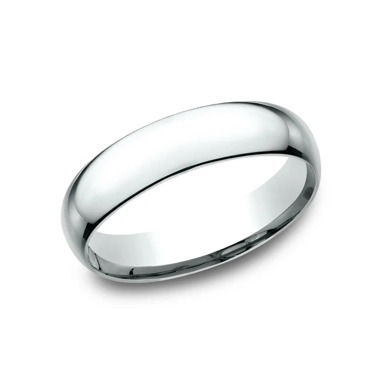 15010KW11 Benchmark 5mm, Low dome comfort fit 14K White Gold Polished finished 0