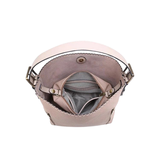 Alexa Vegan Faux Canvas Hobo Bag - Rust