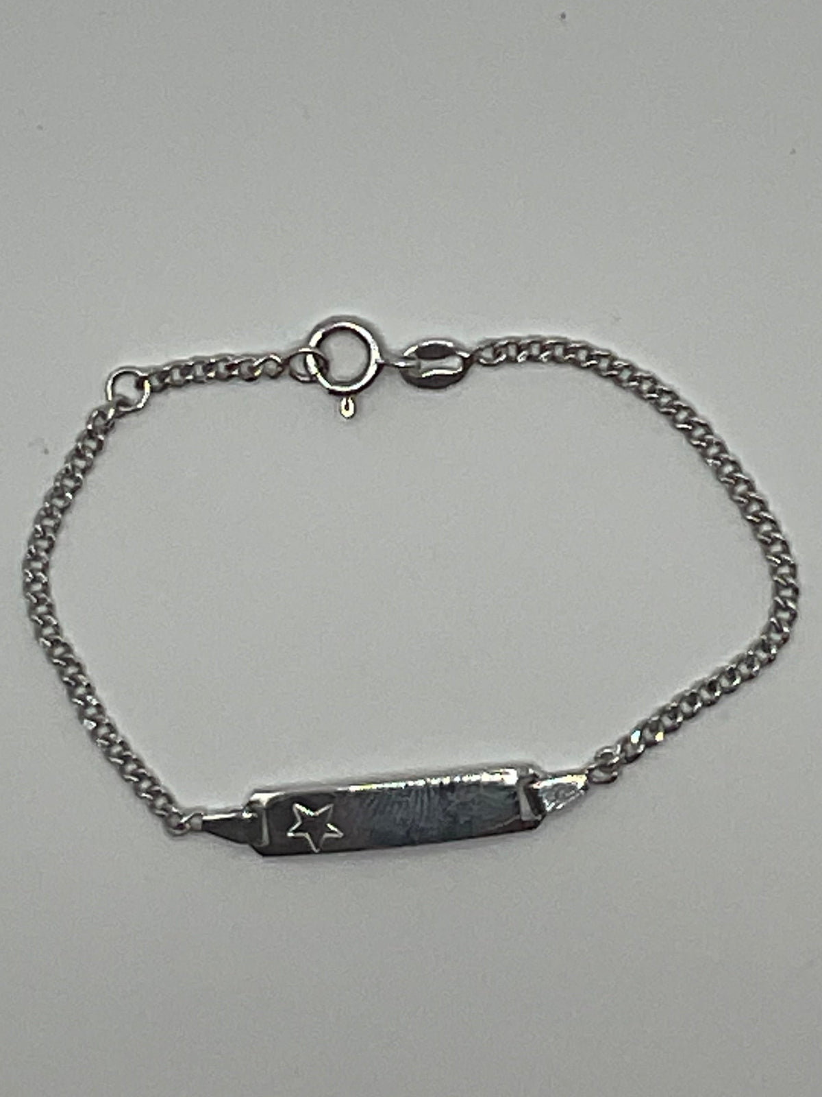 SS-02-00128 In Season Engravable Sterling Silver 5/5.5in Star Link Bracelet 0