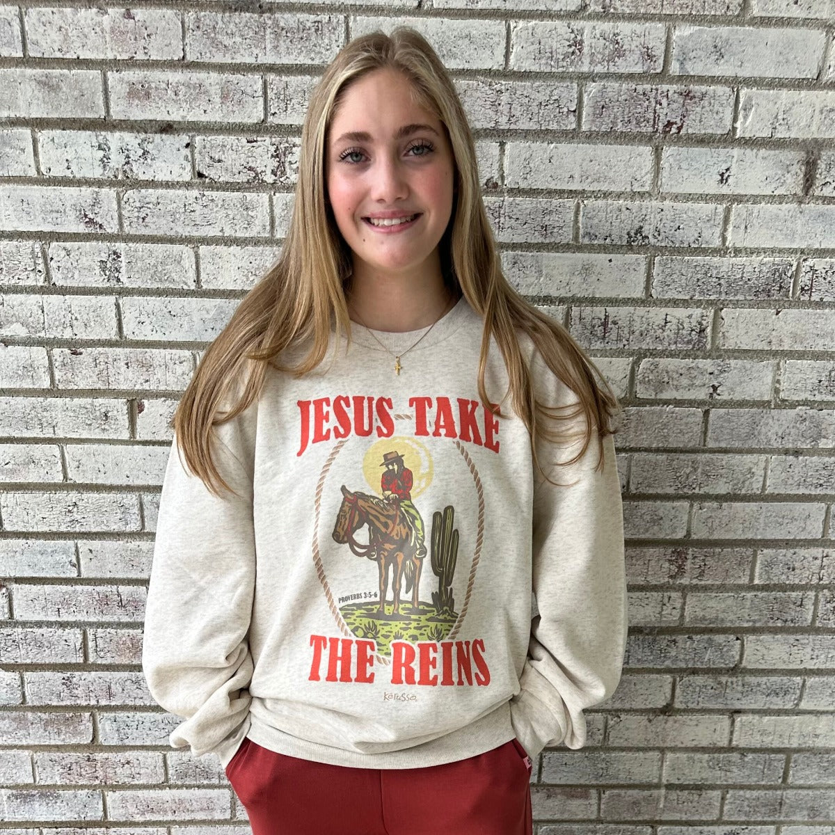 Kerusso Women's Sweatshirt Jesus Take The Reins