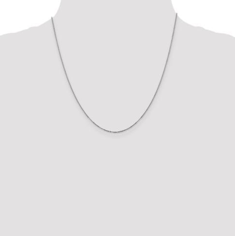 14K White Gold Flat Cable Chain -22"