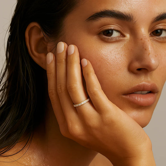 154 Ellie Vail Waterproof Gold-Plated Stainless-Steel Velia Dainty Eternity Band