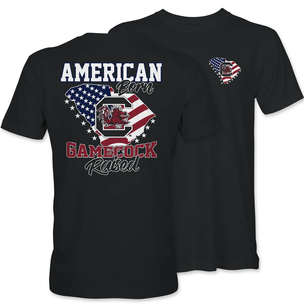 Palmetto Shirt Co. Gamecock Raised Short Sleeve Black T-Shirt