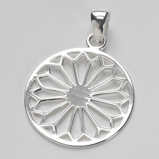 Sterling Silver Cathedral Scroll Pendant
