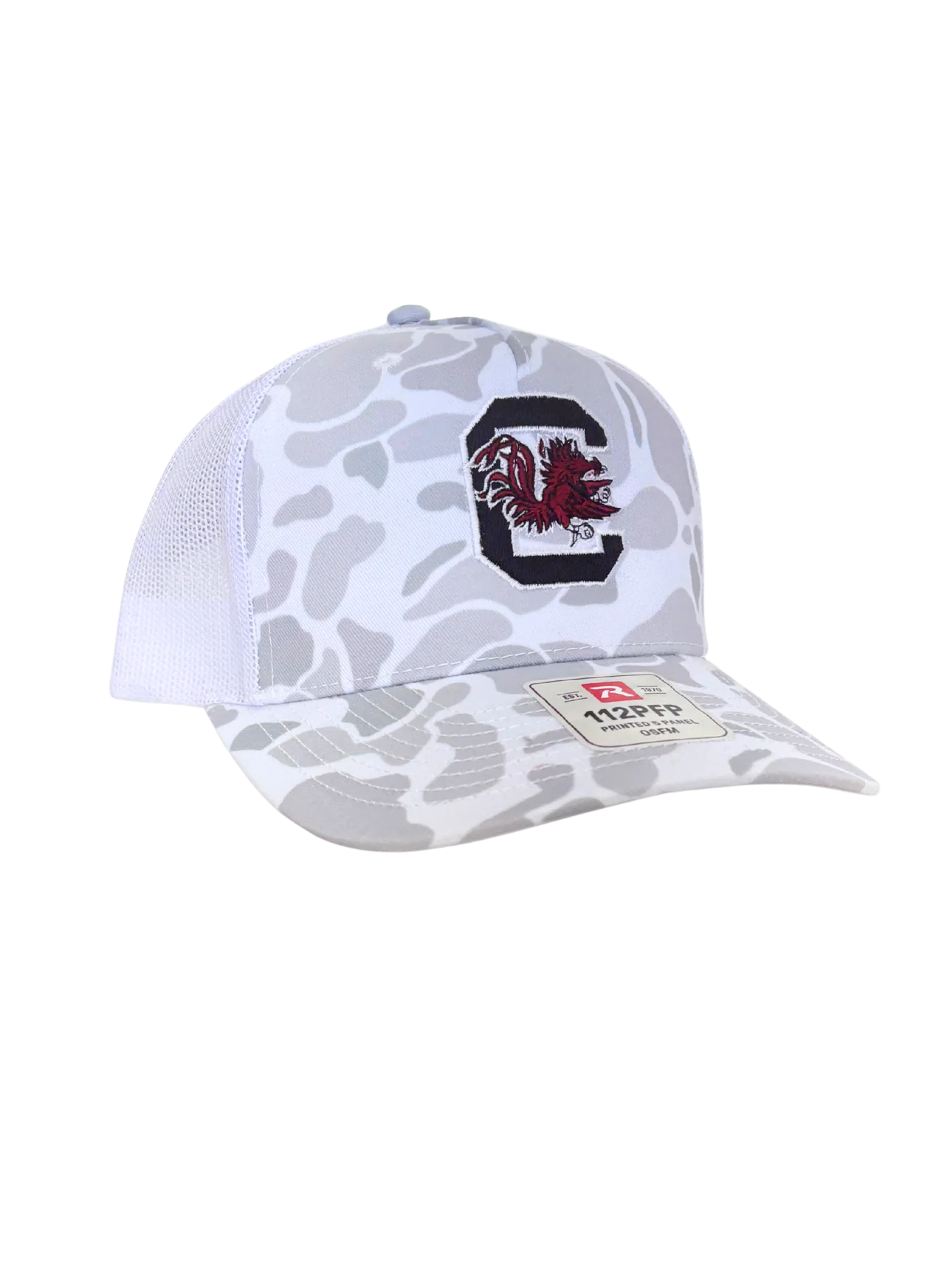 Palmetto Shirt Co. Gamecock Block C Mesh White Camo Cap