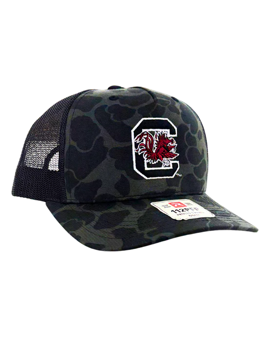 Palmetto Shirt Co. Gamecock Black C Mesh Black Camo Hat