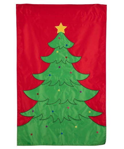 Classic Christmas Tree Basic Applique House Flag