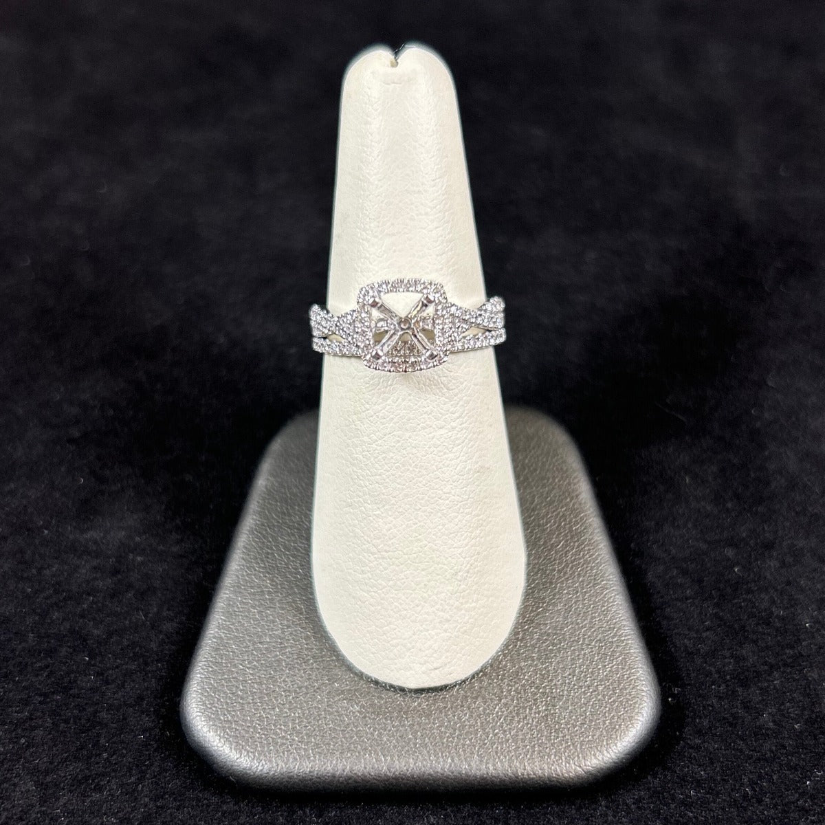 14K White Gold .55CTTW Semi Mount Wedding Set