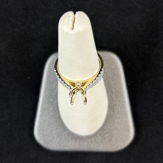 14K Yellow Gold .50CTTW Diamond Semi Mount Wedding Set