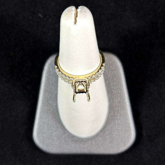 14K Yellow Gold .55CTTW 5x6 Semi Mount Set