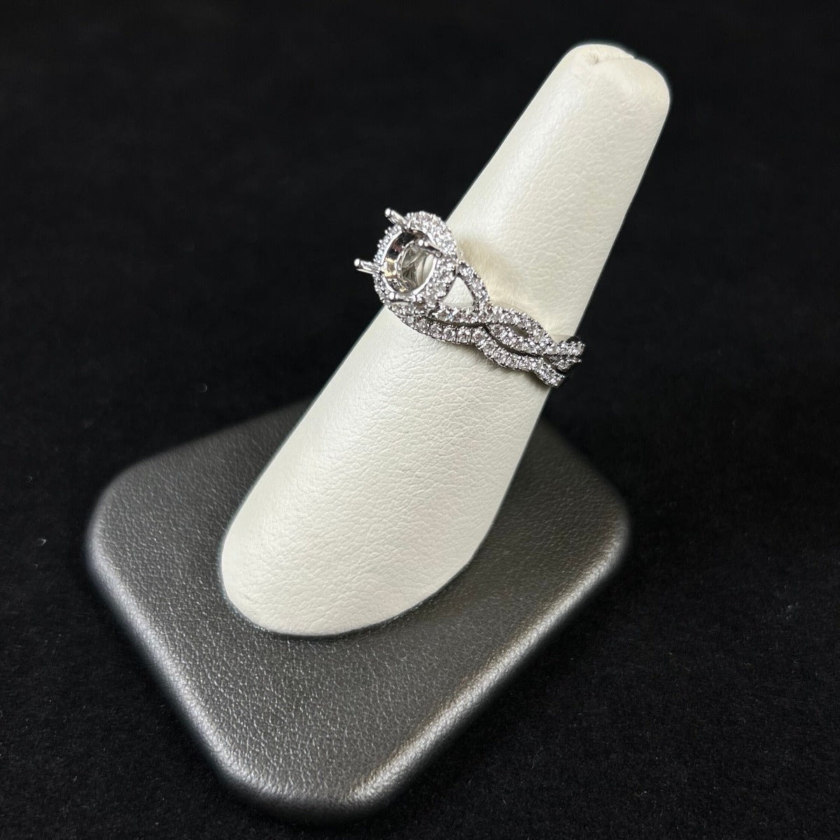14K White Gold .72CTTW Diamond Semi Mount Wedding Set