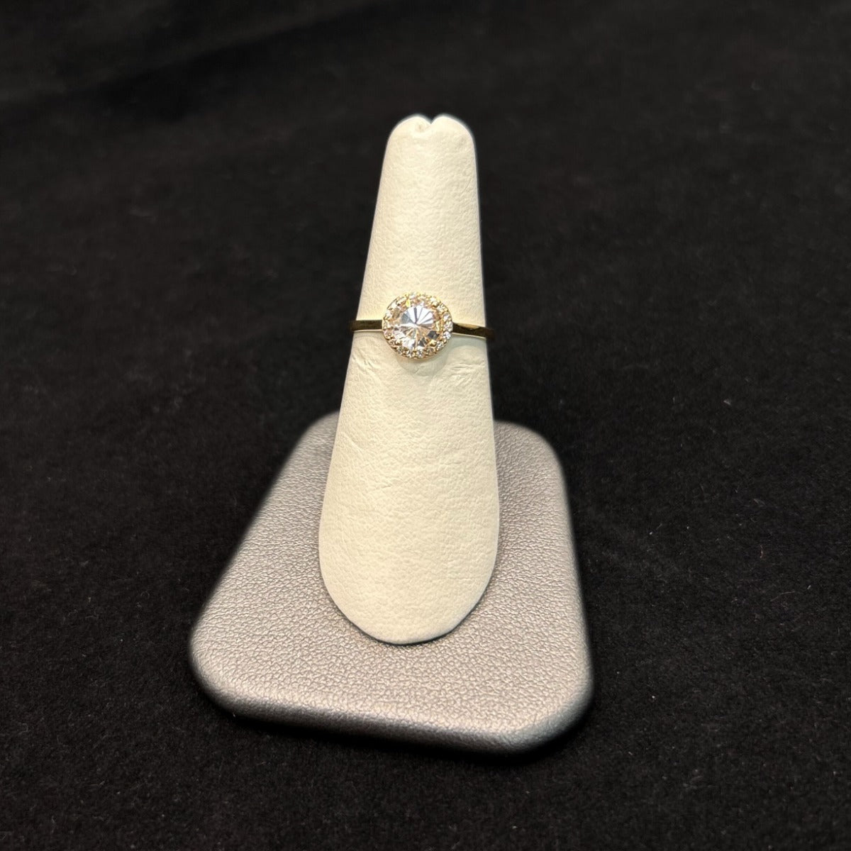 10K Yellow Gold .11CTTW Diamonds & 1CTTW Diamond Birthstone Ring