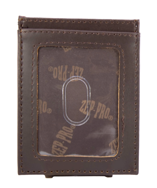 Buck Men's Magnetic Front Pocket Old School Camo Leather Wallet - Brown