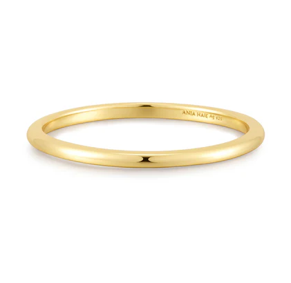 Ania Haie Gold Plain Ring - Size 6