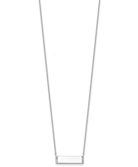 Sterling Silver Cubic Zirconia Bar Necklace - 18"