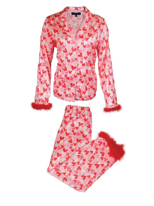 PP-0224-PJ-SET-FTHR-VAL Simply Southern Valentine's Day Heart Satin PJ Set 0