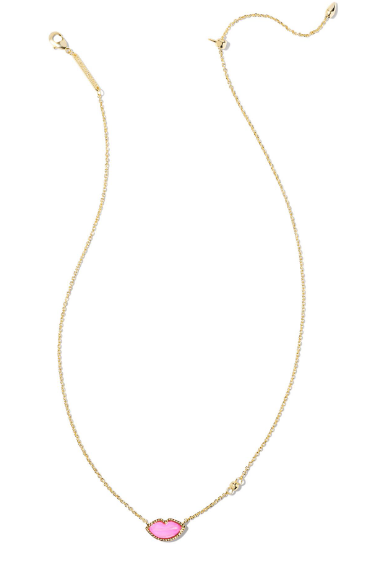 Kendra Scott Lips Necklace in Hot Pink Mother Of Pearl