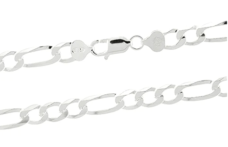 Sterling Silver Super Light 7mm Figaro Bracelet - 8"