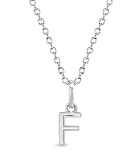SS-10-00169 In Season Sterling Silver Children's Tiny Letter F Initial Necklace 0