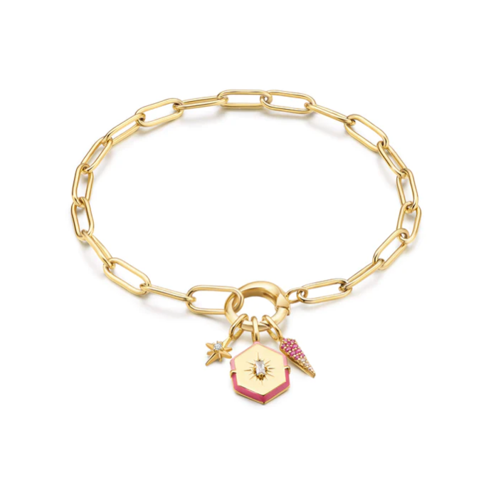 Ania Haie Gold Link Charm Chain Connector Bracelet