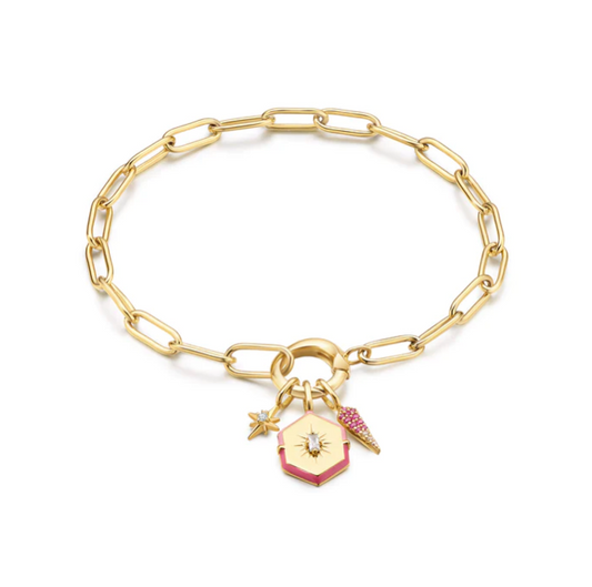 Ania Haie Gold Link Charm Chain Connector Bracelet