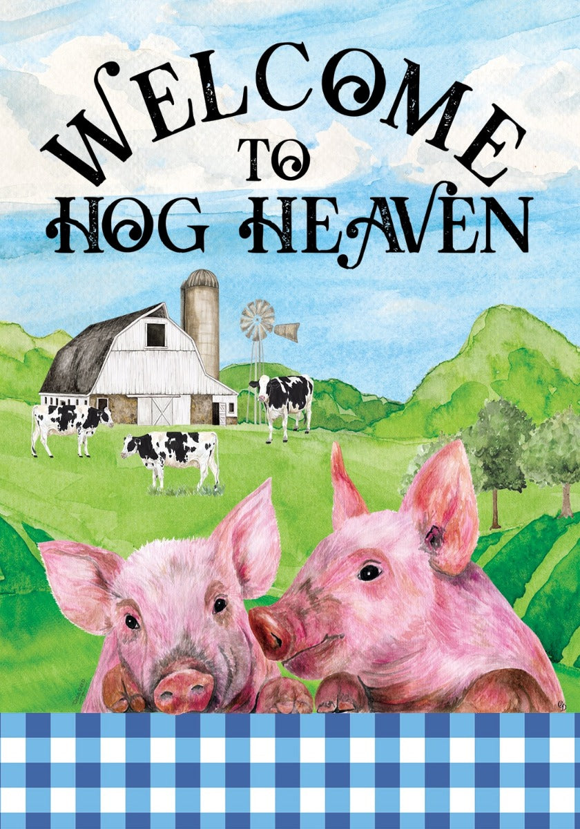 Hog Heaven Garden Flag