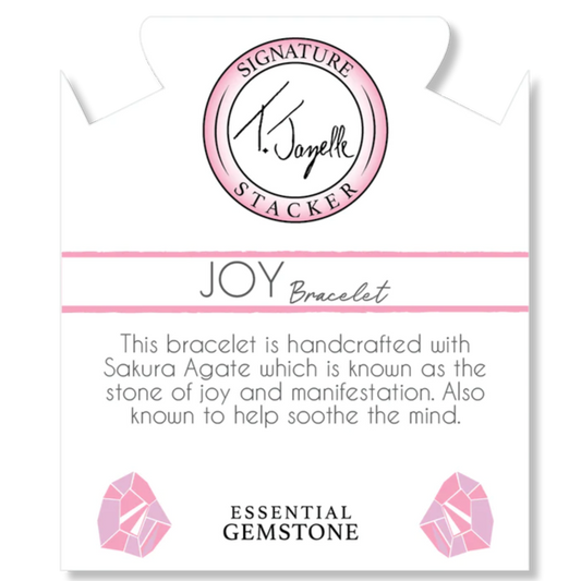 Joy Beaded Bracelet with Sakura Agate Gemstones