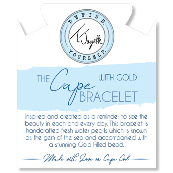 The Cape Bracelet - Pearl with Gold Ball Beaded Bracelet