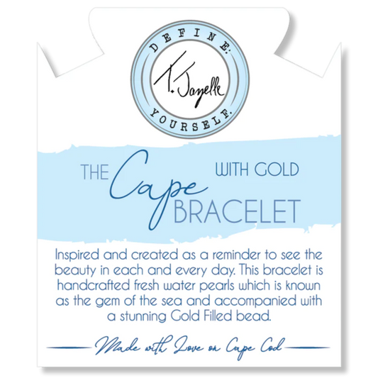 The Cape Bracelet - Pearl with Gold Ball Beaded Bracelet