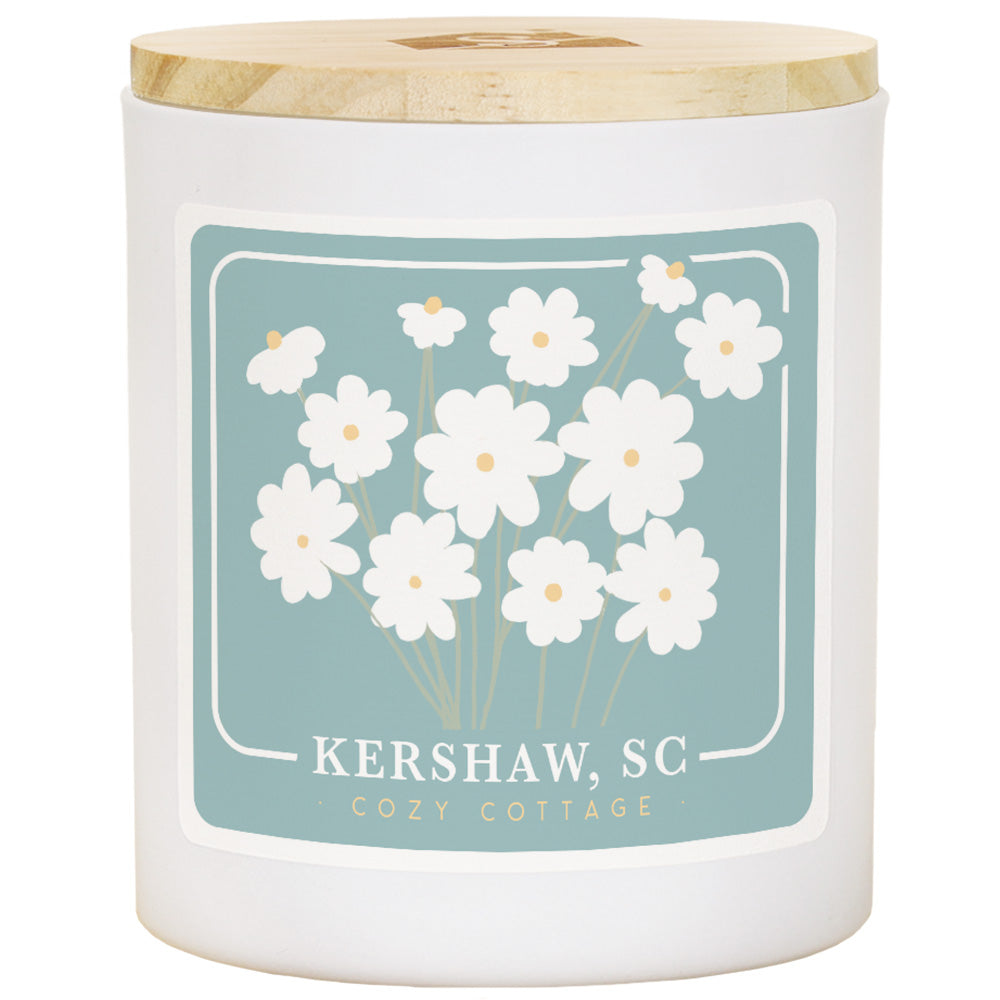 Blue Daisy Bunch Kershaw Candle - Cozy Cottage