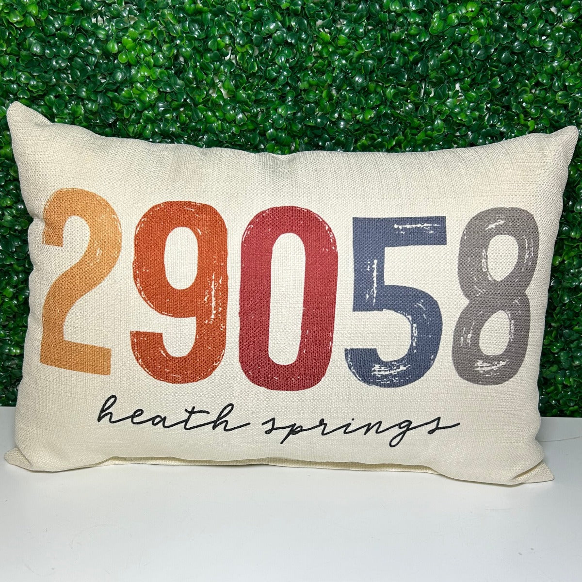 Sunset Zip Code Pillow - Heath Springs 29058