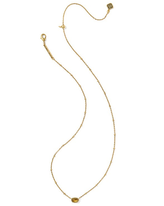 Kendra Scott Mini Elisa Satellite Short Necklace in Vintage Gold Marbled Amber Illusion