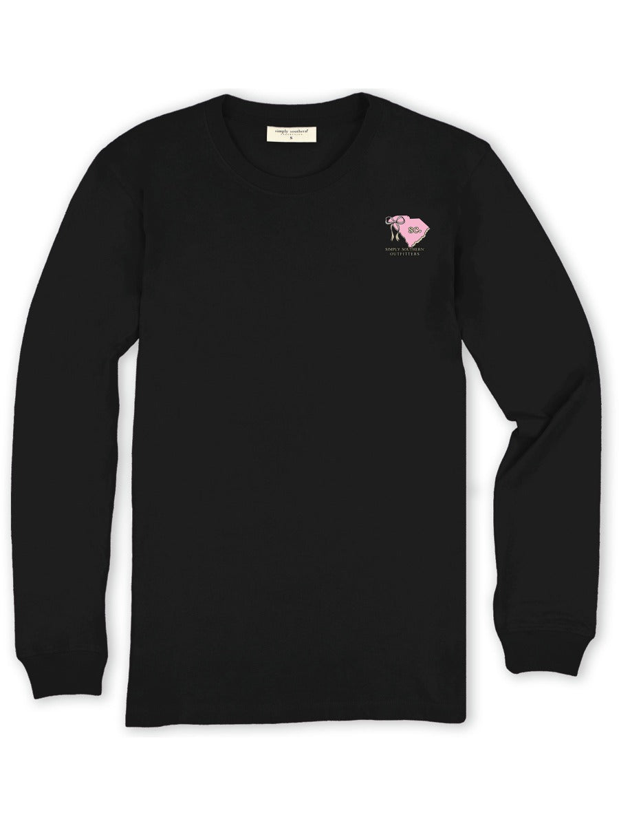 LS-STATE-SC-BLK Simply Southern SC State Long Sleeve T-Shirt