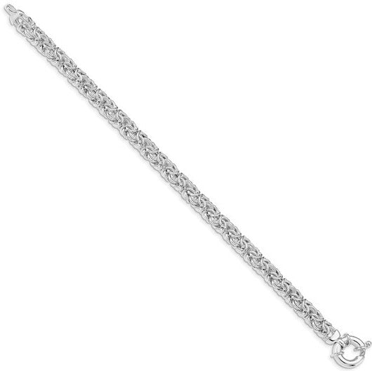 Sterling Silver Polished Byzantine Link Bracelet - 7.5"