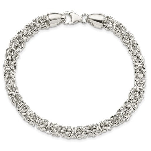 Sterling Silver Polished Byzantine Bracelet - 8.5"