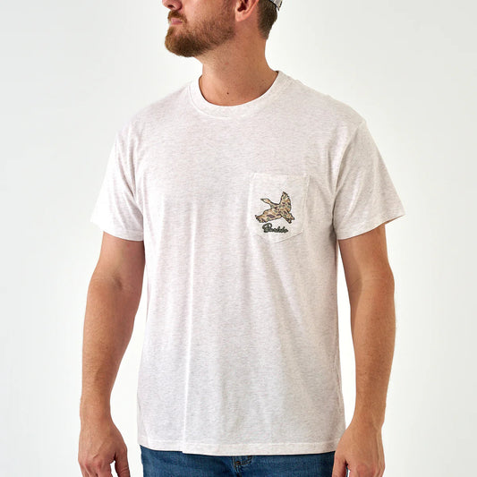 Burlebo Short Sleeve Tee - Flying Pintail Camo Duck - Oatmeal