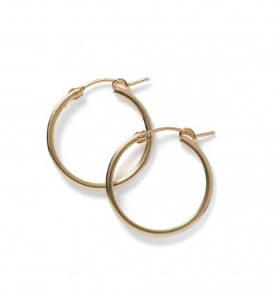 Southern Gates Gold Filled 23mm Round Hoop Earrings with Square Tubing