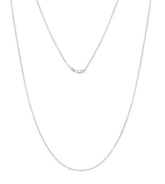 Sterling Silver 1.2mm Diamond Cut Cable Chain - 22"