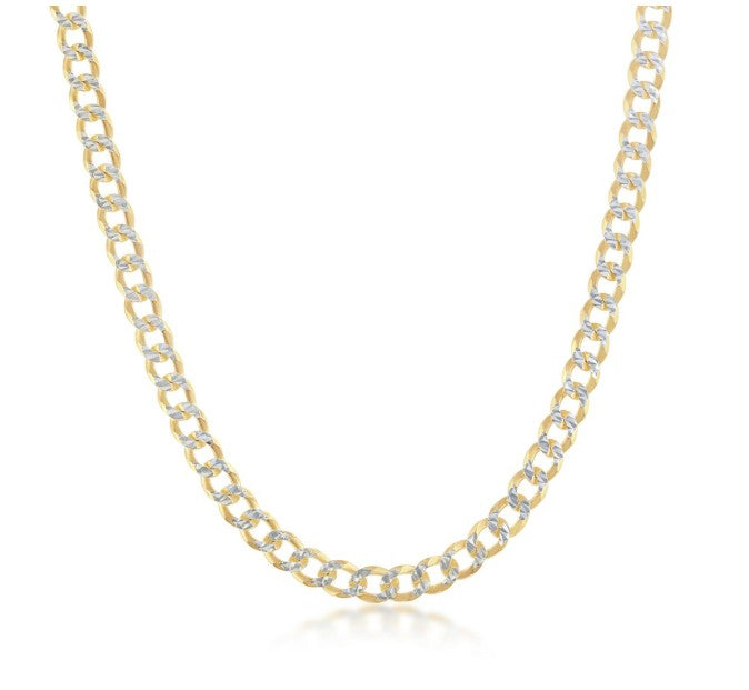 Sterling Silver Gold Plated 4.2mm Cuban Chain - 20"