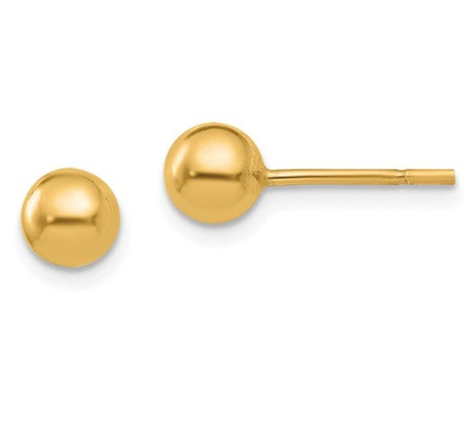Sterling Silver Gold Plated 5mm Ball Post Earrings