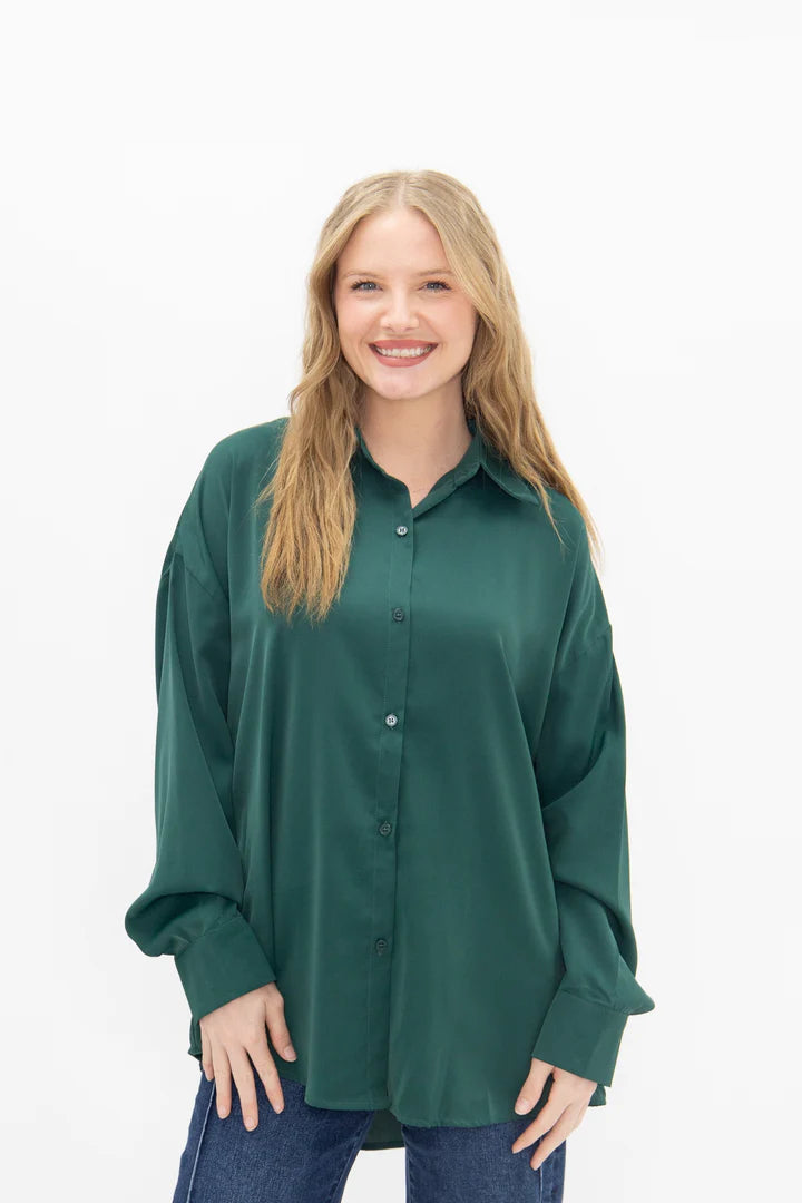 7660B-FG Emma and Grace Kathryn Button Up in Forest Green 0
