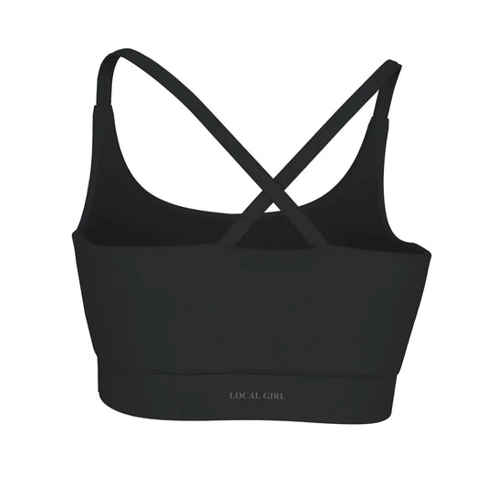 L5140002 Local Girl Sports Bra Top - Black