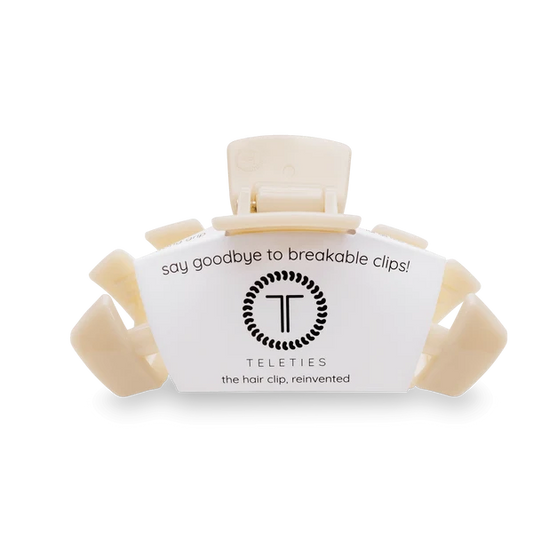 TT-CL01-003 Teleties Large Claw Clip Almond Beige 0