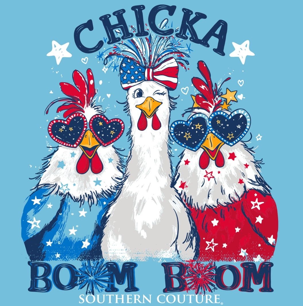 SC1534SK SC Southern Couture Tee Chicka Boom Boom Tee in Sky