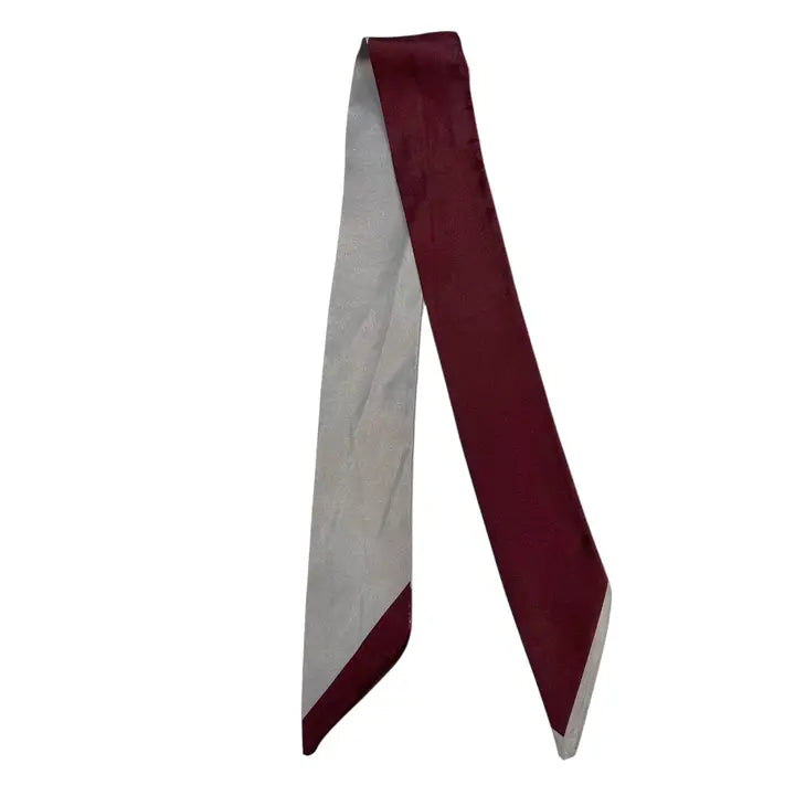 Twilly Scarf Maroon and White 0
