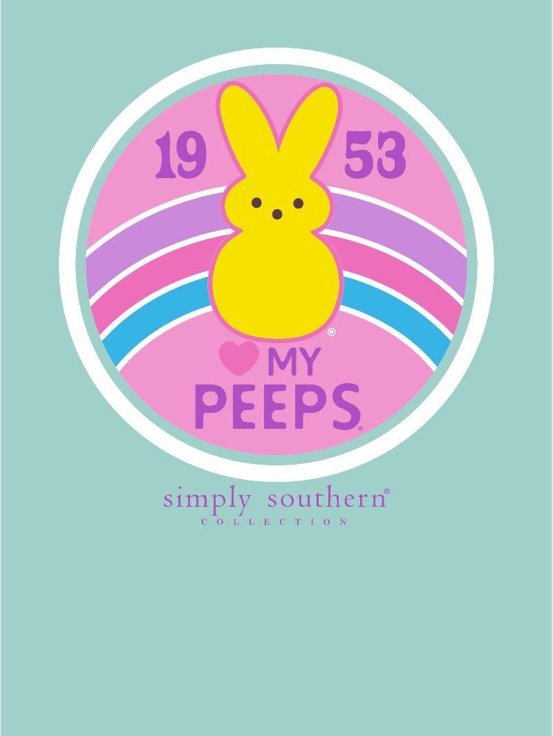 YTH-PEEPS-LOGO-TIDEPL Youth Simply Southern Peeps Logo in Tide Pool T-Shirt