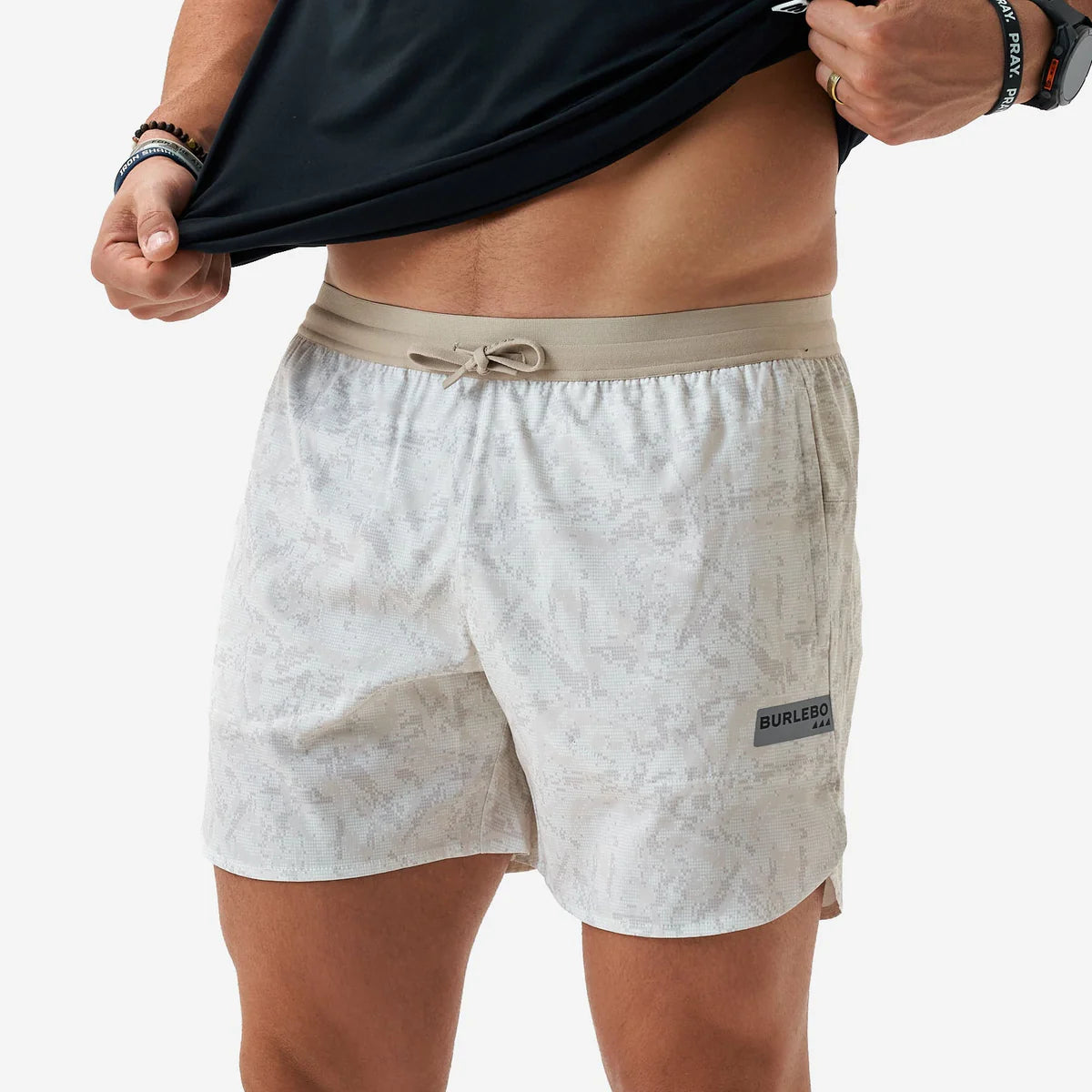 Burlebo Training Short in Digi Camo - Ivory
