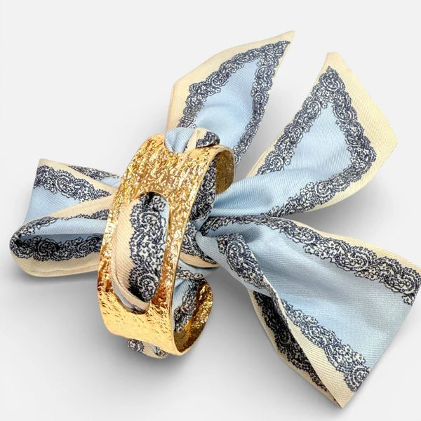 BR8106AK Light Blue Scarf Cuff Bracelet 0