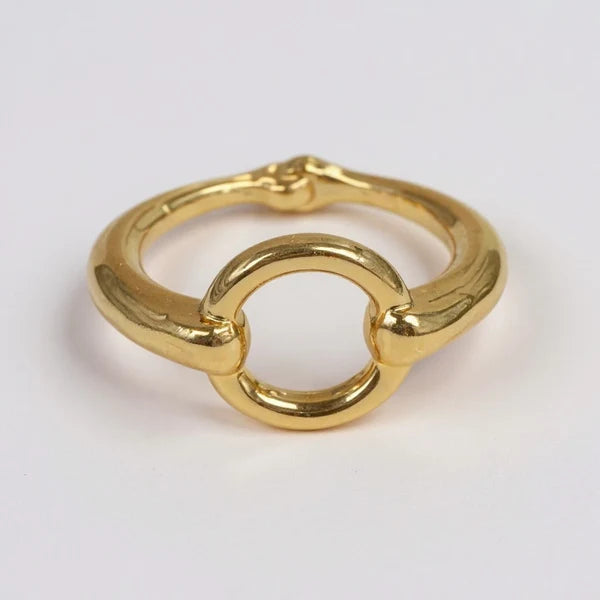 RG8187 Gold Tone Small Circle Scarf Ring 0